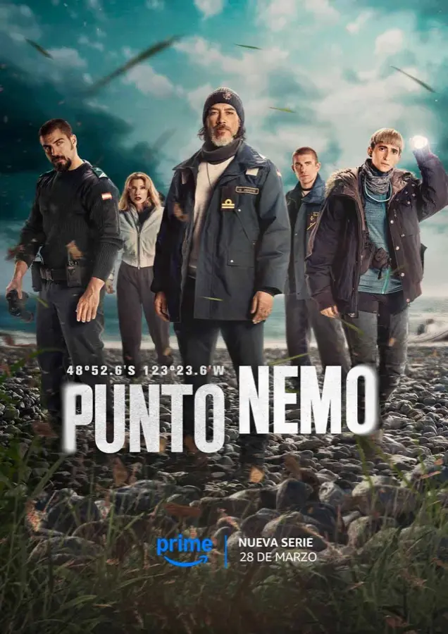 Cartel de la primera temporada de Punto Nemo, con el reparto y la fecha de estreno.
